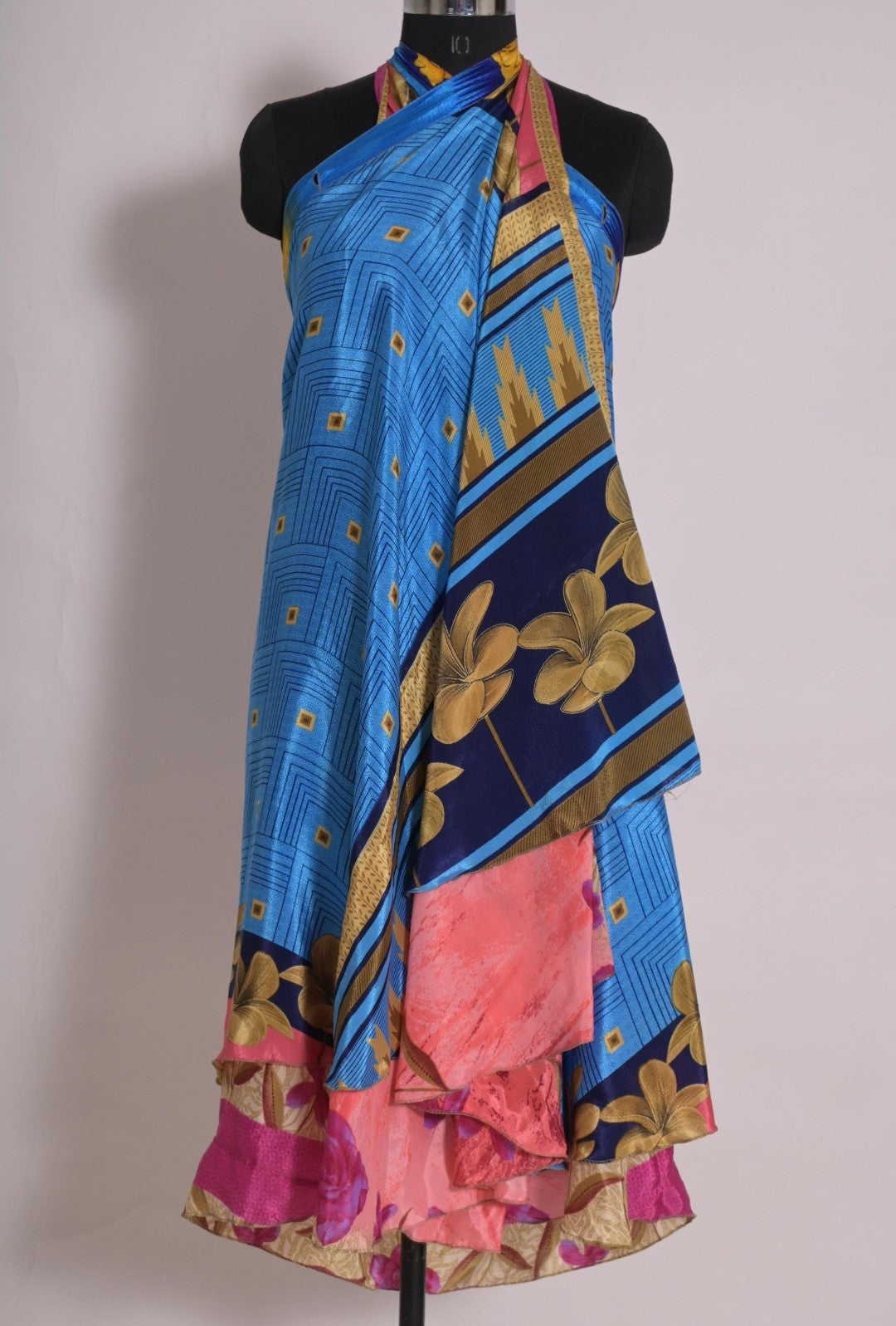 Vintage Silk Blend Sari Wrap Skirt