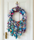 Premium Handmade Upcycled Blue Mix Textile Wreath