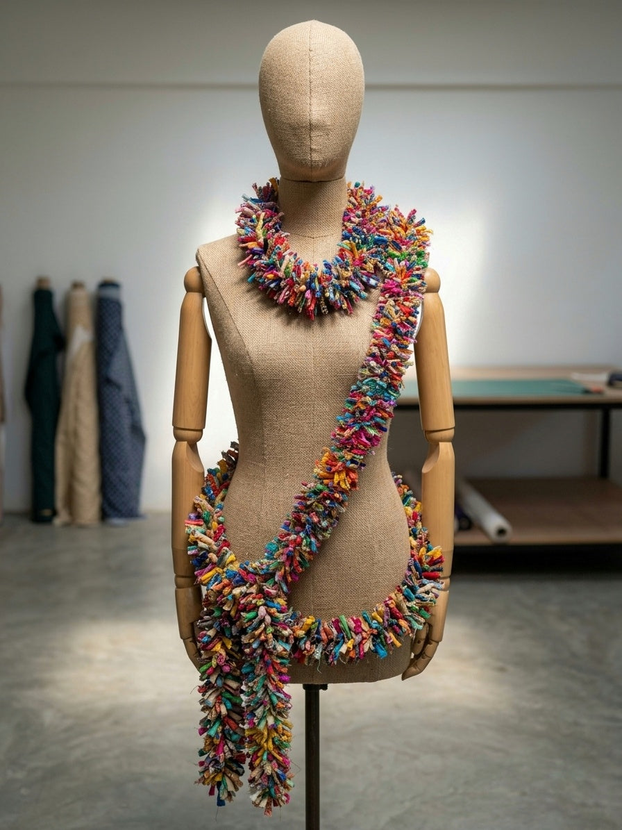 Handcrafted Texturized Fabric Scrap Garland