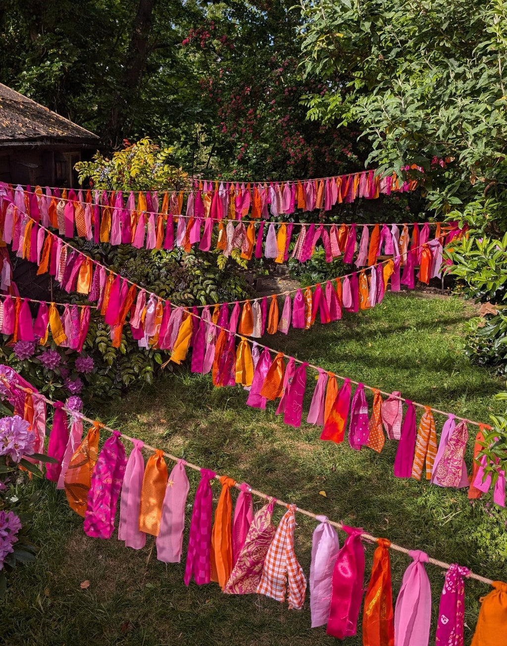 Handmade Fabric Tassel Garland – Boho Party Bunting & Festival Decor