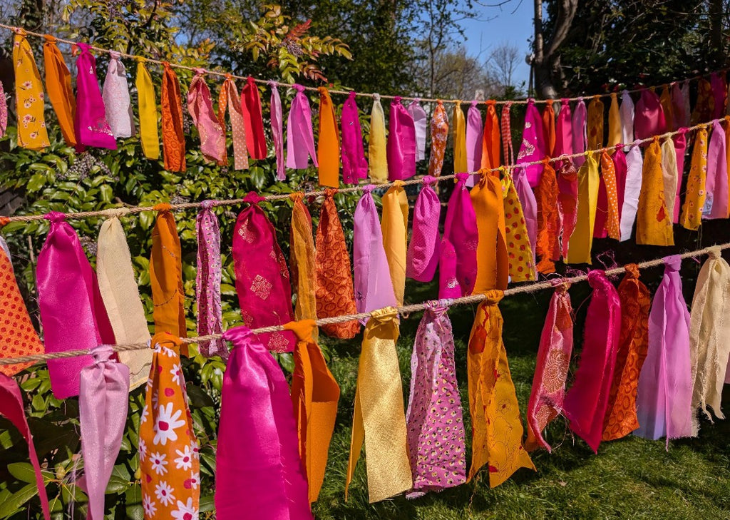 Handmade Fabric Tassel Garland – Boho Party Bunting & Festival Decor