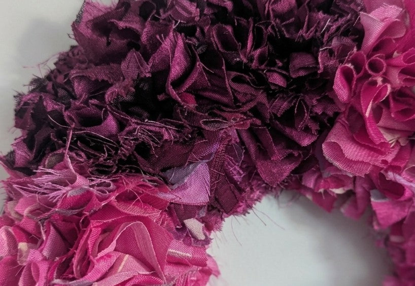 Handcrafted Premium Magenta & Pink Silk Fabric Wreath - Elegant Wall & Door Decor