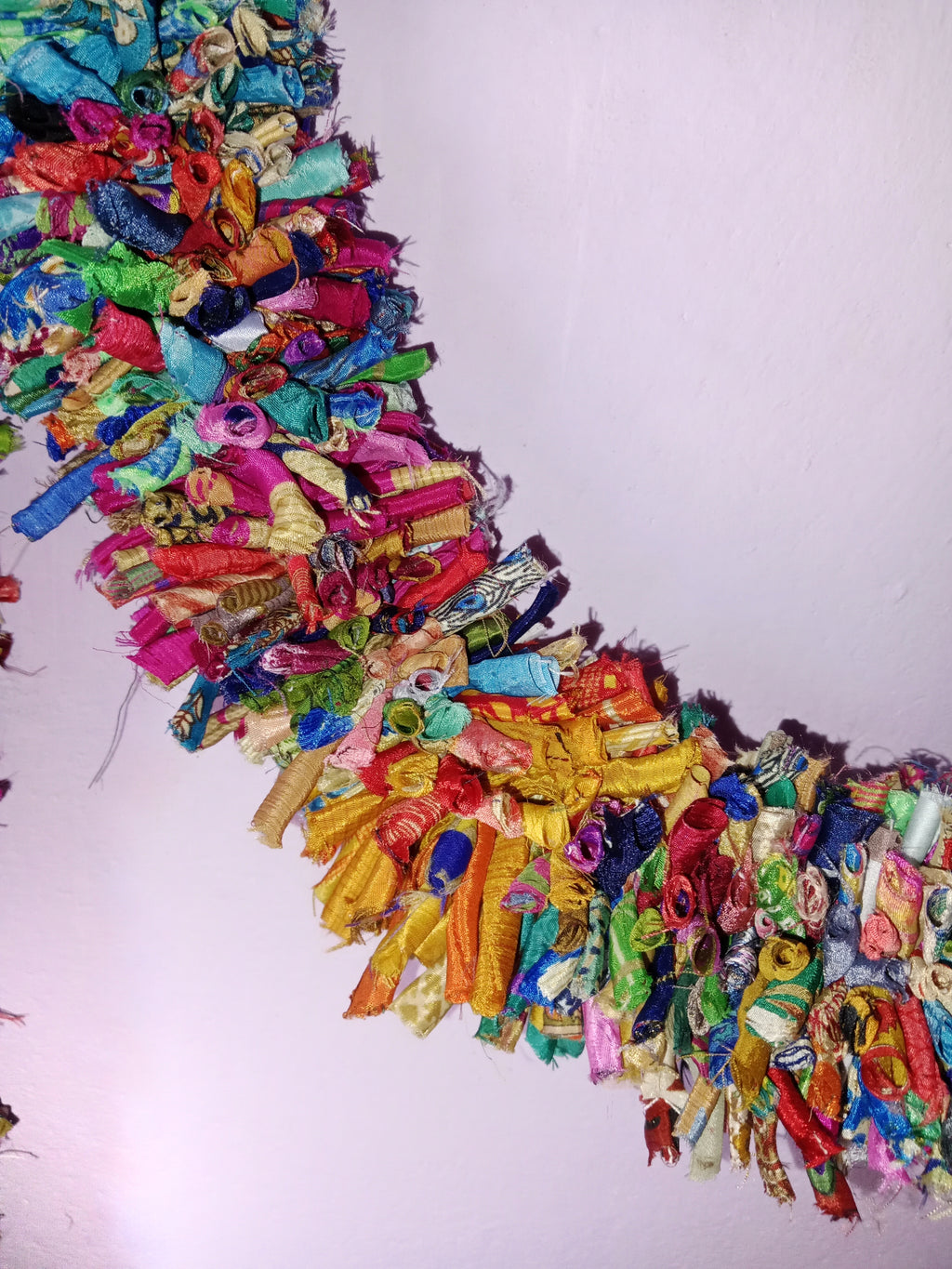 Handcrafted Texturized Fabric Scrap Garland