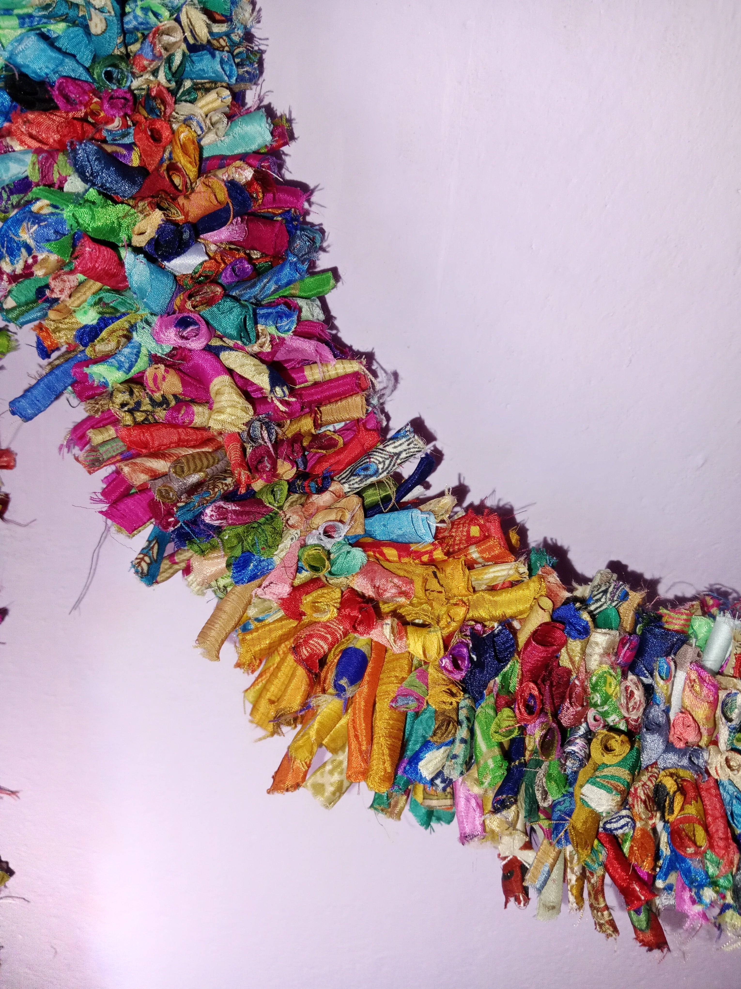Handcrafted Texturized Fabric Scrap Garland