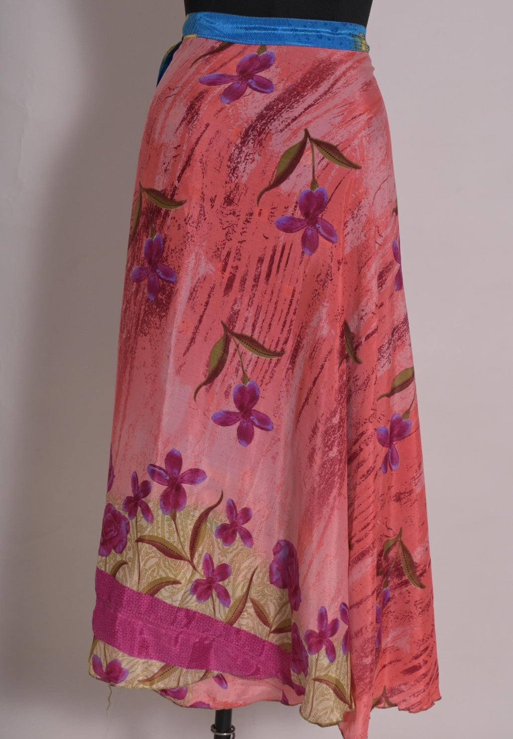 Vintage Silk Blend Sari Wrap Skirt