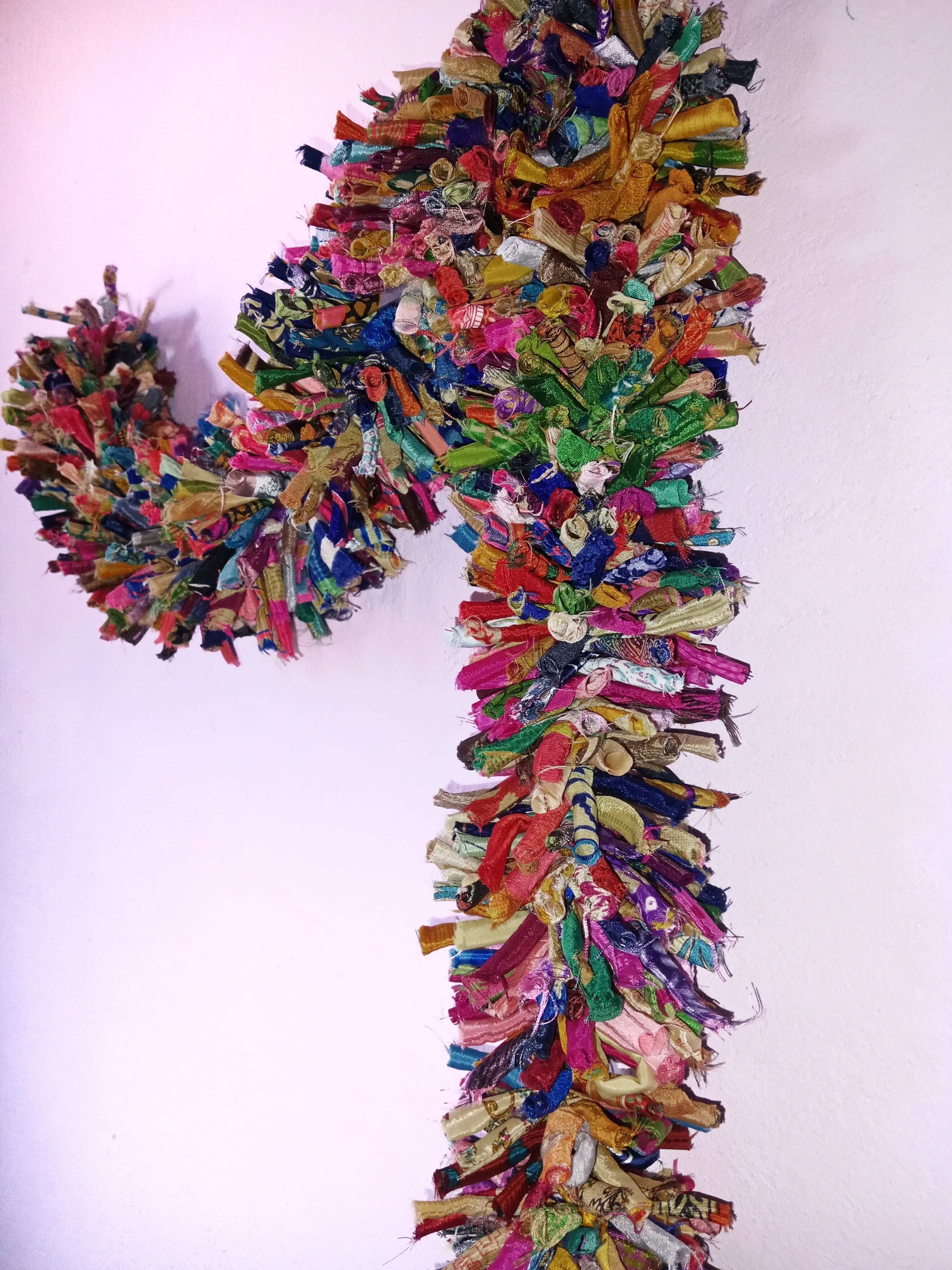 Handcrafted Texturized Fabric Scrap Garland