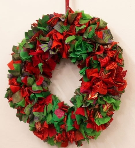 Premium Handmade Upcycled Silk Fabric Wreath